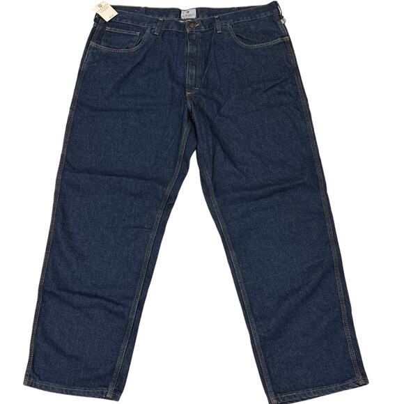 Tyndale FR Jeans HRC2 Mens 44x32 Blue Broken In Relaxed Dark Wash F290T USA Made - Picture 1 of 11